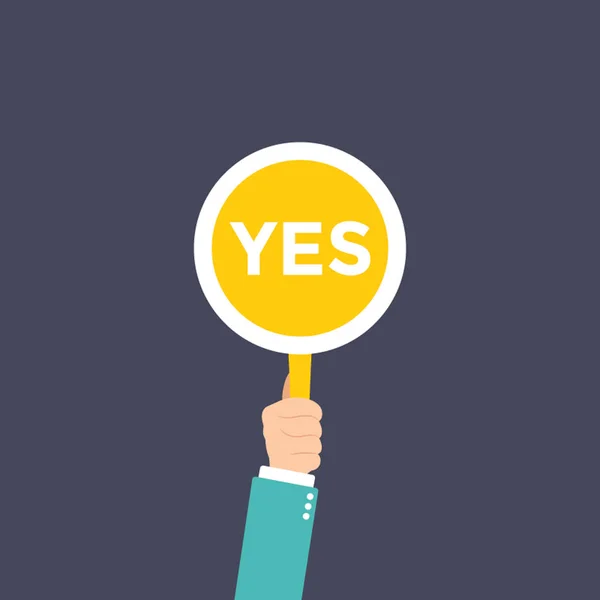 Yes Sign Hand Vector Illustration — Stock Vector