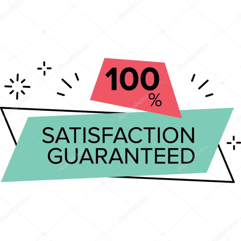 Vector illustration of hundred percent satisfaction guarantee dales label 