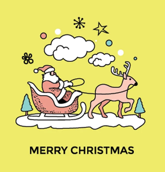 Ilustrace Jeho Vánoční Sáně Santa Claus Koncepce Poskytování Saně Představuje — Stockový vektor