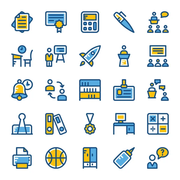 School Education Vector Icons — Stock Vector