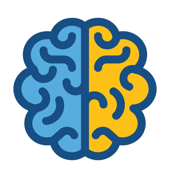 Icona vettoriale colorata del cervello umano — Vettoriale Stock