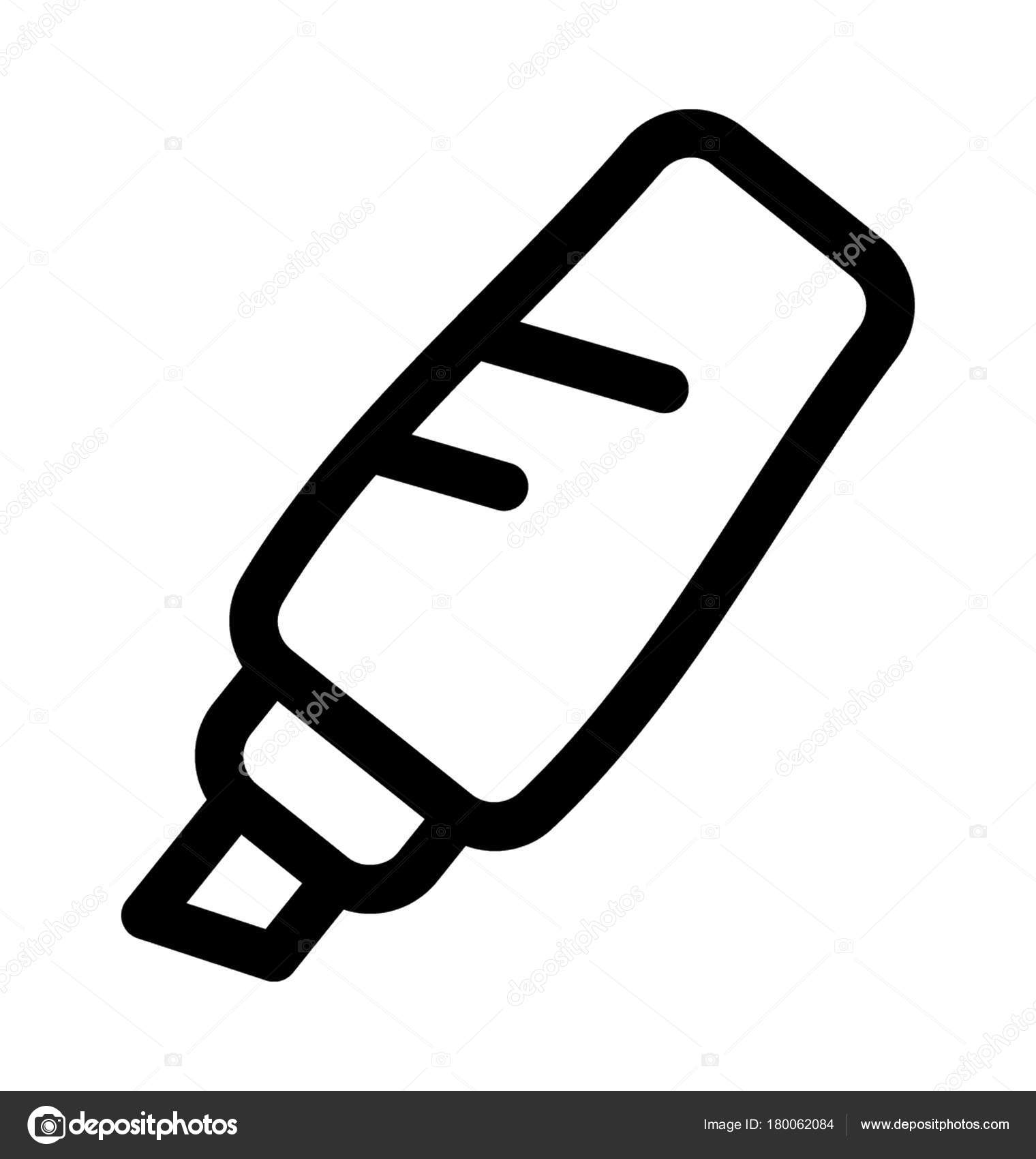 Highlighter Outline Vector Icon Stock Vector Image by ©prosymbols 180062084