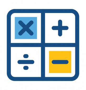 Matematik sembolleri renkli vektör simgesi 