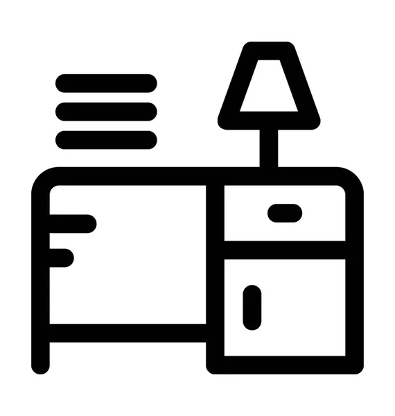 Studie Desk overzicht Vector Icon — Stockvector