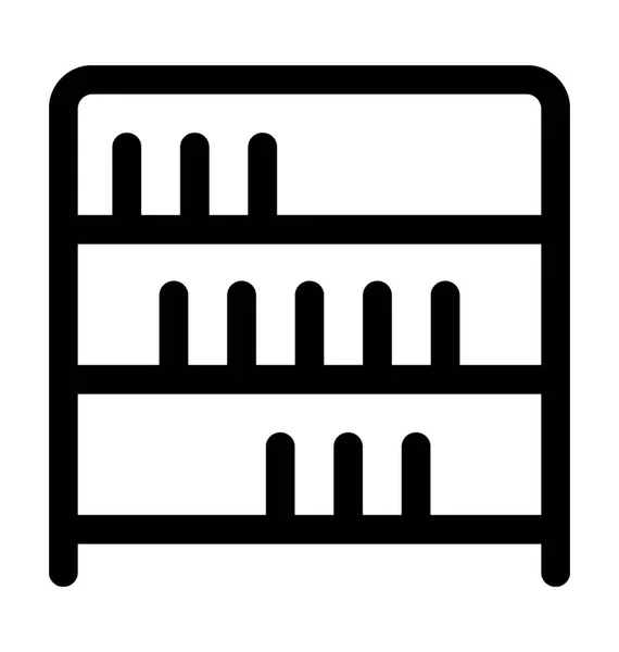 Book Shelf Outline Vector Icon — Stock Vector