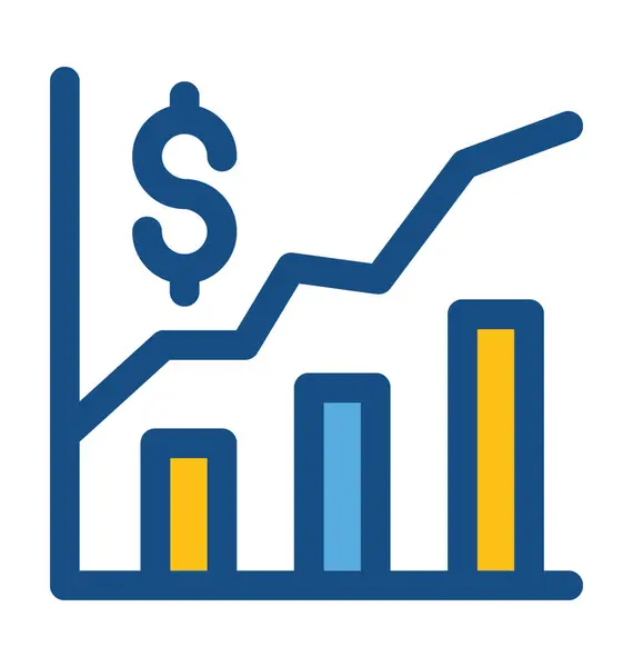 Business Chart Colored Vector Icon — Stock Vector