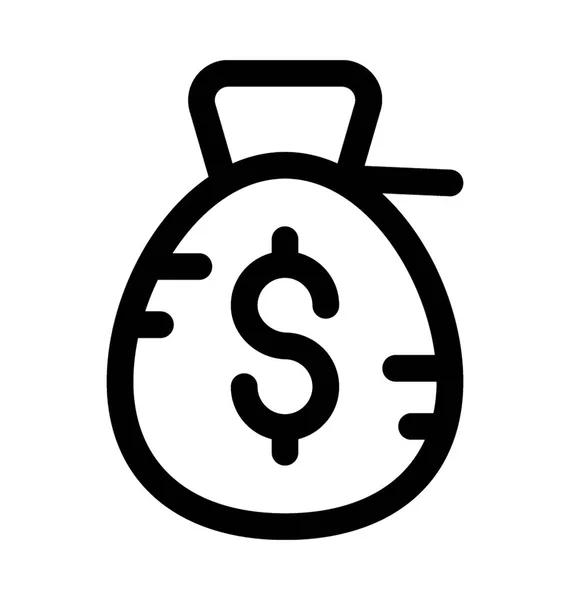 Icône vectorielle de ligne de sac d'argent — Image vectorielle