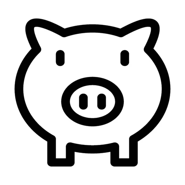 Piggy Bank Line Vector Ícone —  Vetores de Stock