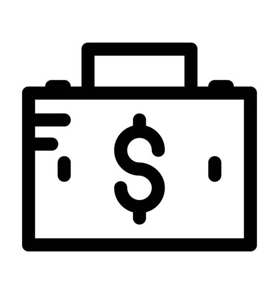 Geld tas lijn vector pictogram — Stockvector