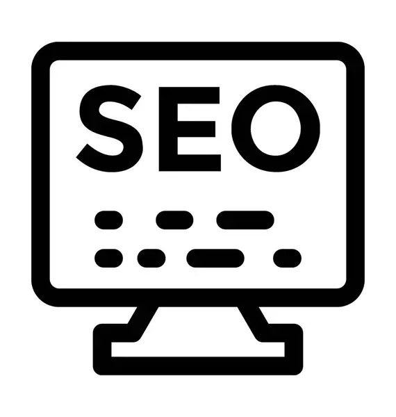 Seo línea vector icono — Vector de stock