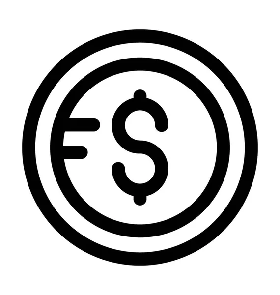 Dólar moneda línea vector icono — Archivo Imágenes Vectoriales