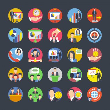 Takım Yönetimi düz simgeler paketi 