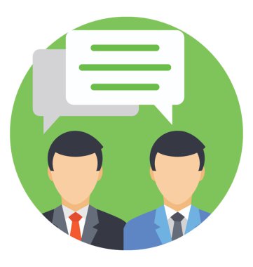 Konuşma balonları, iki kişi, düz simgesi diyalog