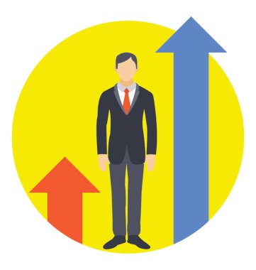 Yukarı okları, kişi promosyonlar vektör düz.