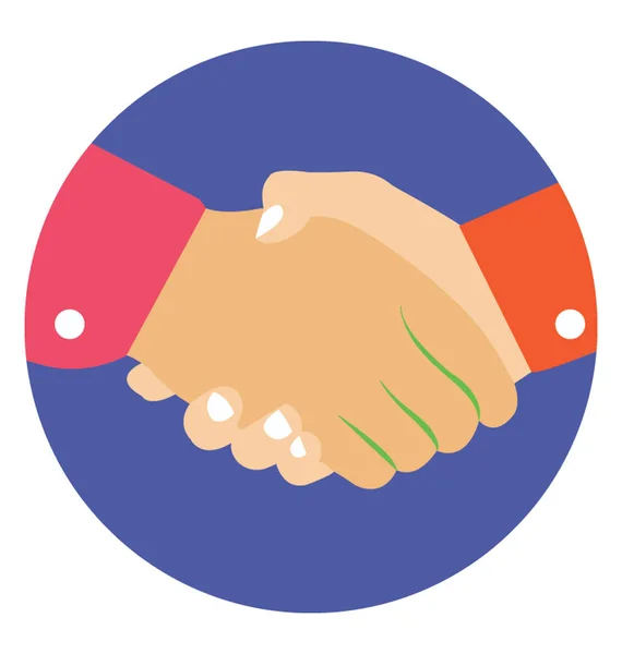 Handshake Dohody Joint Venture Ploché Ikony — Stockový vektor