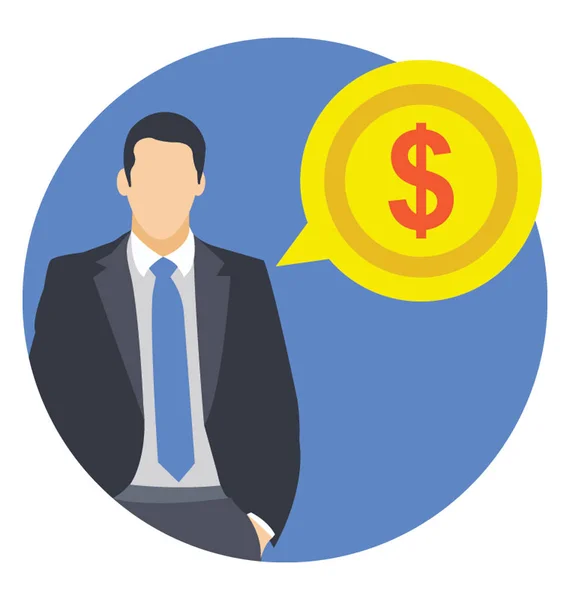 Financiën Zeepbel Platte Pictogram Business Talk — Stockvector