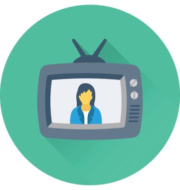 TV düz vektör simgesi