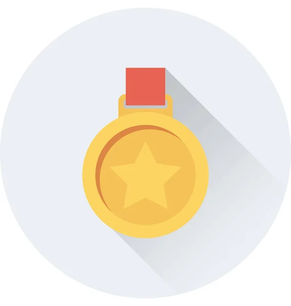 Μετάλλιο Επίπεδη Διάνυσμα Εικονίδιο — Διανυσματικό Αρχείο