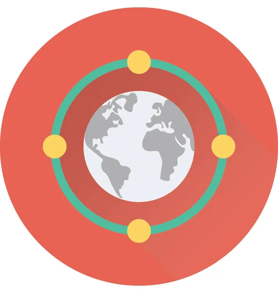 Ikona Plochého Vektoru Globusu — Stockový vektor