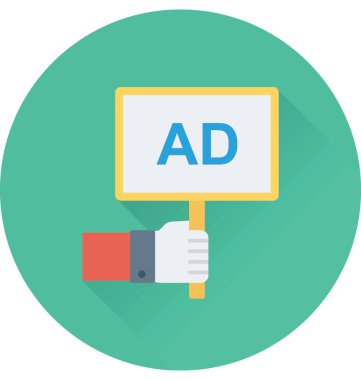 Reklam düz vektör simgesi