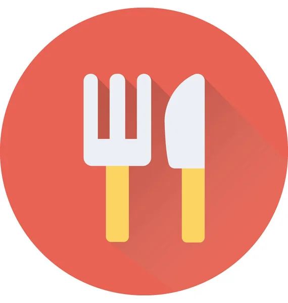 Cutlery Flat Vector Icon — Stock Vector