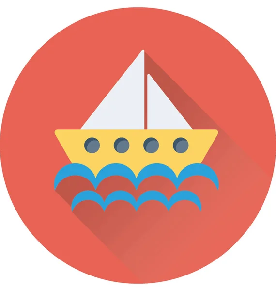 Sailboat Flat Vector Icon — Stock Vector