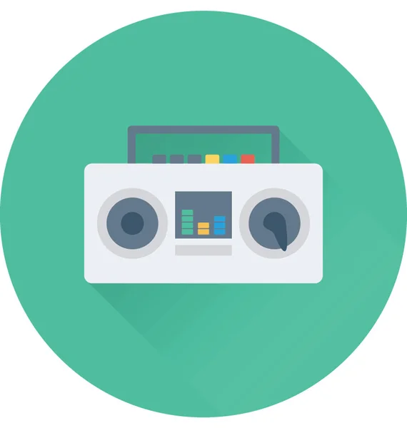 Icono Vector Boombox Plana — Vector de stock