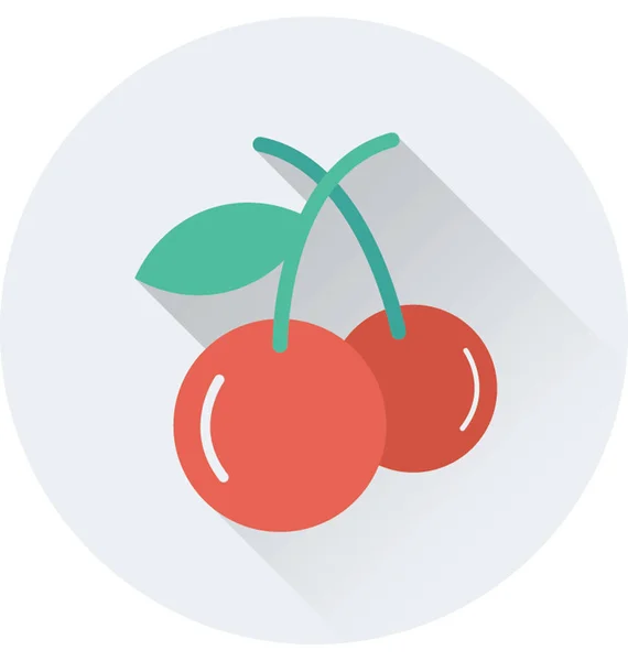 Cereza Icono Vector Plano — Vector de stock