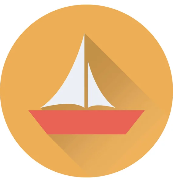 帆船扁平矢量图标 — 图库矢量图片