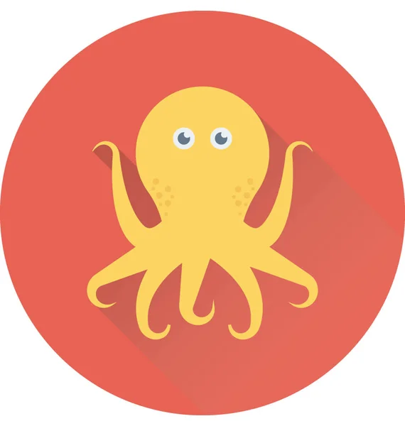 Ícone Vetor Plano Octopus —  Vetores de Stock