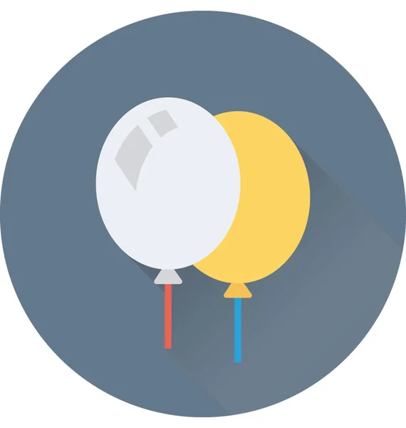 Balloons Flat Vector Icon — Stock Vector