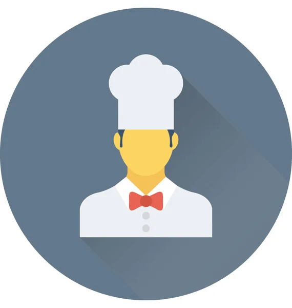 Chef Flat Vector Icono — Vector de stock