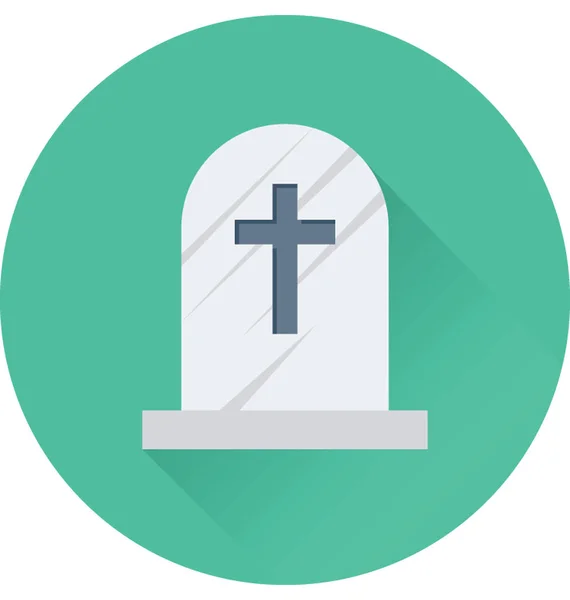 Gravestone Flat Vector Icon — Stock Vector