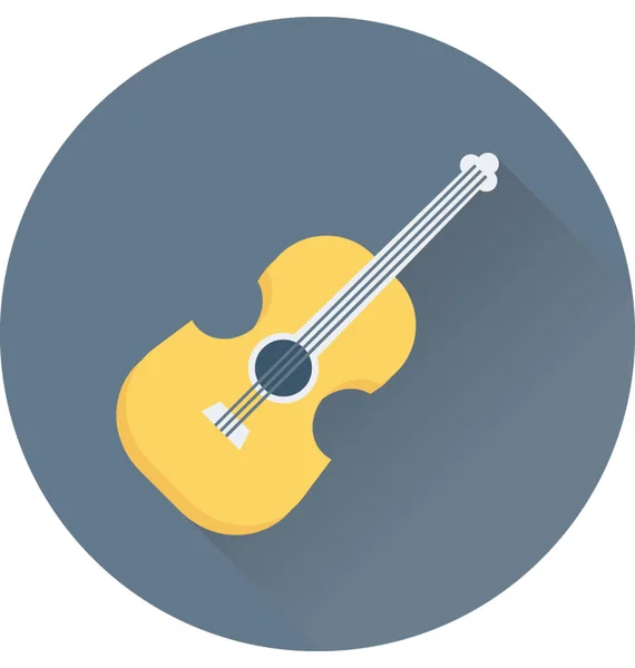 Icono Vector Plano Guitarra — Vector de stock