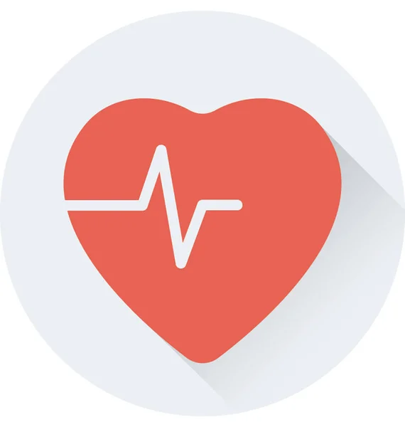 Εικονίδιο Επίπεδη Διάνυσμα Κτύπο Της Καρδιάς — Διανυσματικό Αρχείο