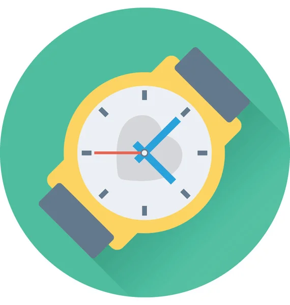 Reloj Plano Vector Icono — Archivo Imágenes Vectoriales