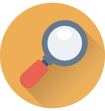 Büyüteç düz vektör simgesi 