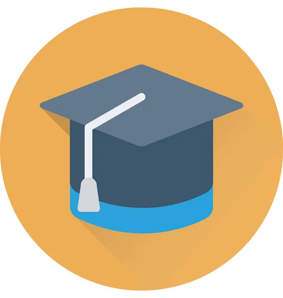 Mortarboard Platte Vector Icon — Stockvector