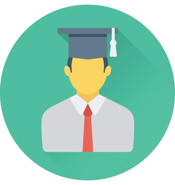 Graduado Plano Vector Icono — Vector de stock