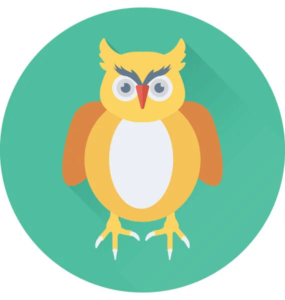 Owl Flat Vector Icon — Stock Vector