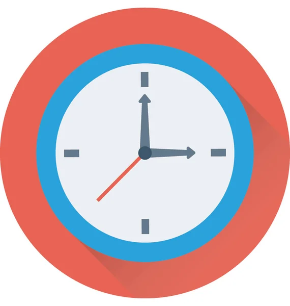 Reloj Icono Vector Plano — Vector de stock