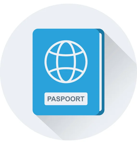 Passeport Icône Vectorielle Plate — Image vectorielle