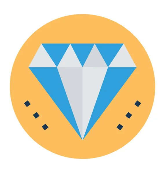 Icono Vector Plano Diamante — Vector de stock