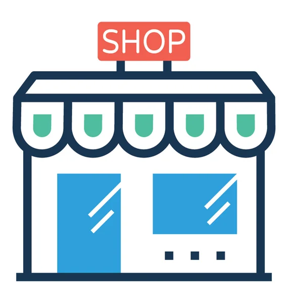 Tienda Icono Vector Plano — Archivo Imágenes Vectoriales