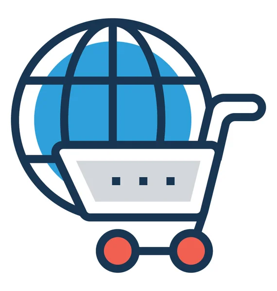 Compras Icono Vector Plano — Vector de stock