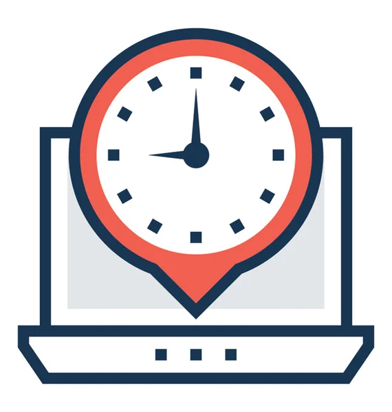 Timezone Flat Vector Icon — Stockvector