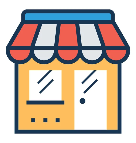 Tienda Icono Vector Plano — Archivo Imágenes Vectoriales