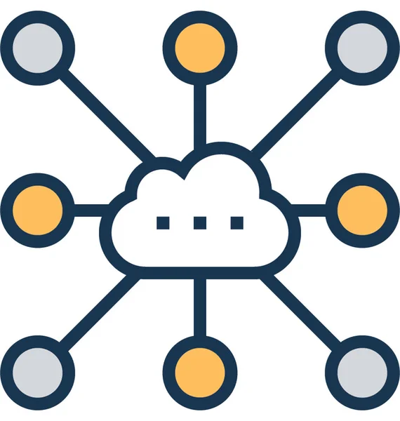 Icona Vettoriale Condivisione Cloud — Vettoriale Stock