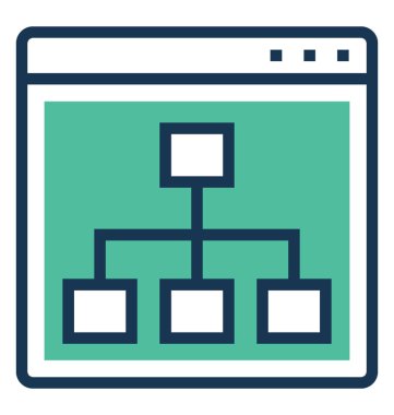 Hiyerarşi düz çizgi renkli vektör simgesi