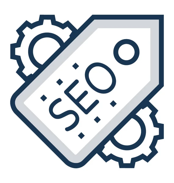 Seo Flat Line Gekleurde Vector Icon — Stockvector